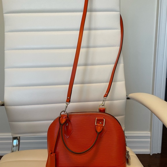 ❌SOLD❌Orange Minnesota Authentic Louis Vuitton Purse Nano Alma BB with dust bag - Picture 7 of 16